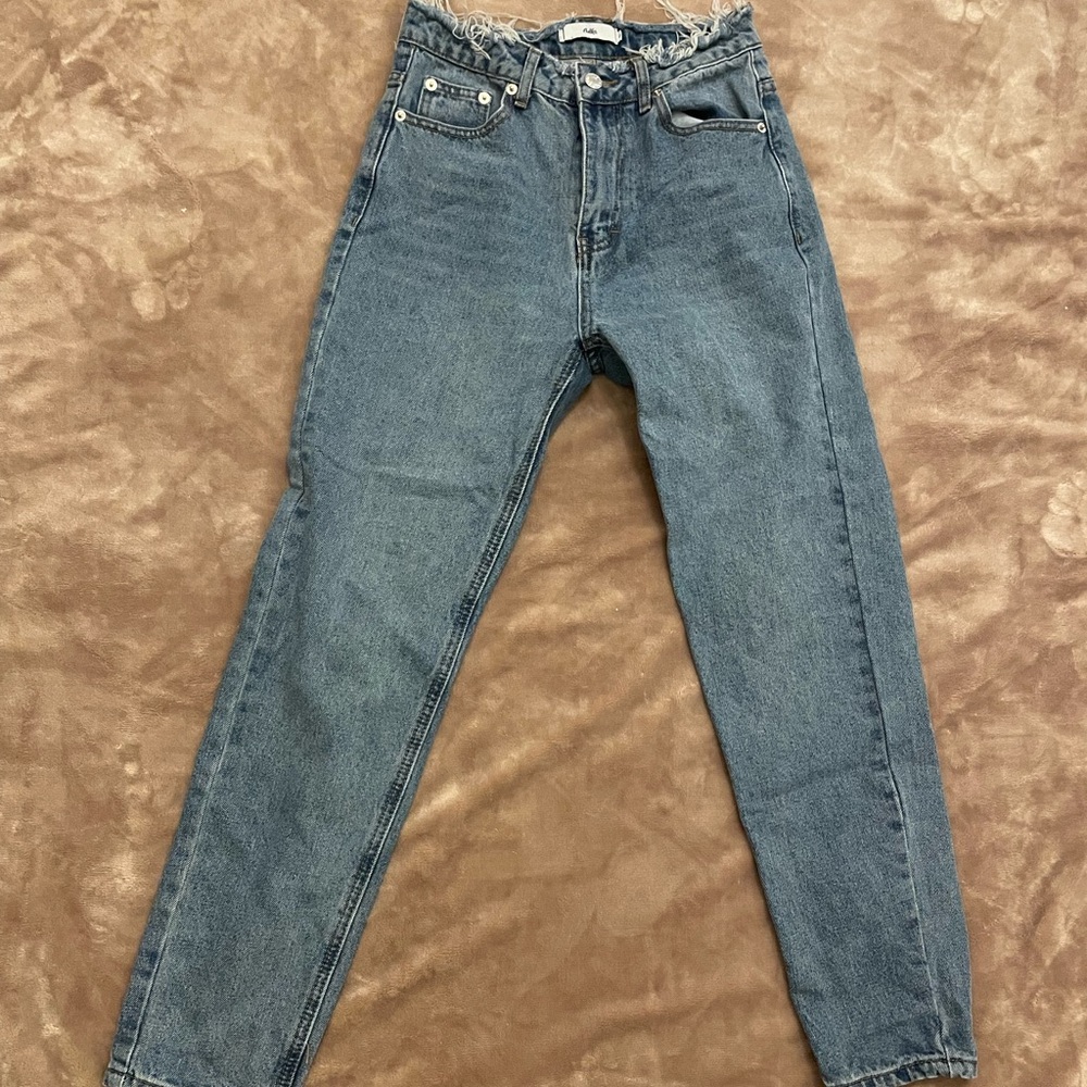 Adika Light Blue High-Rise Tapered Mom Jeans
